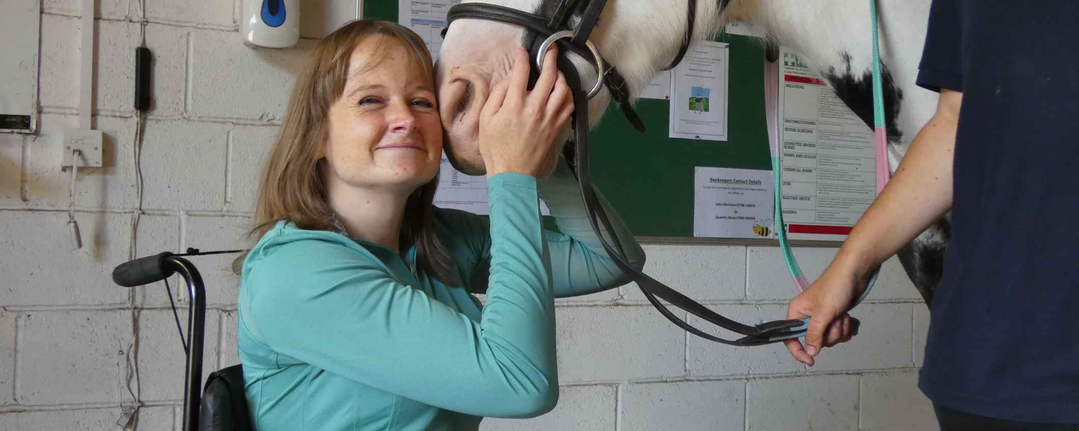 Woman in wheelchair with horse