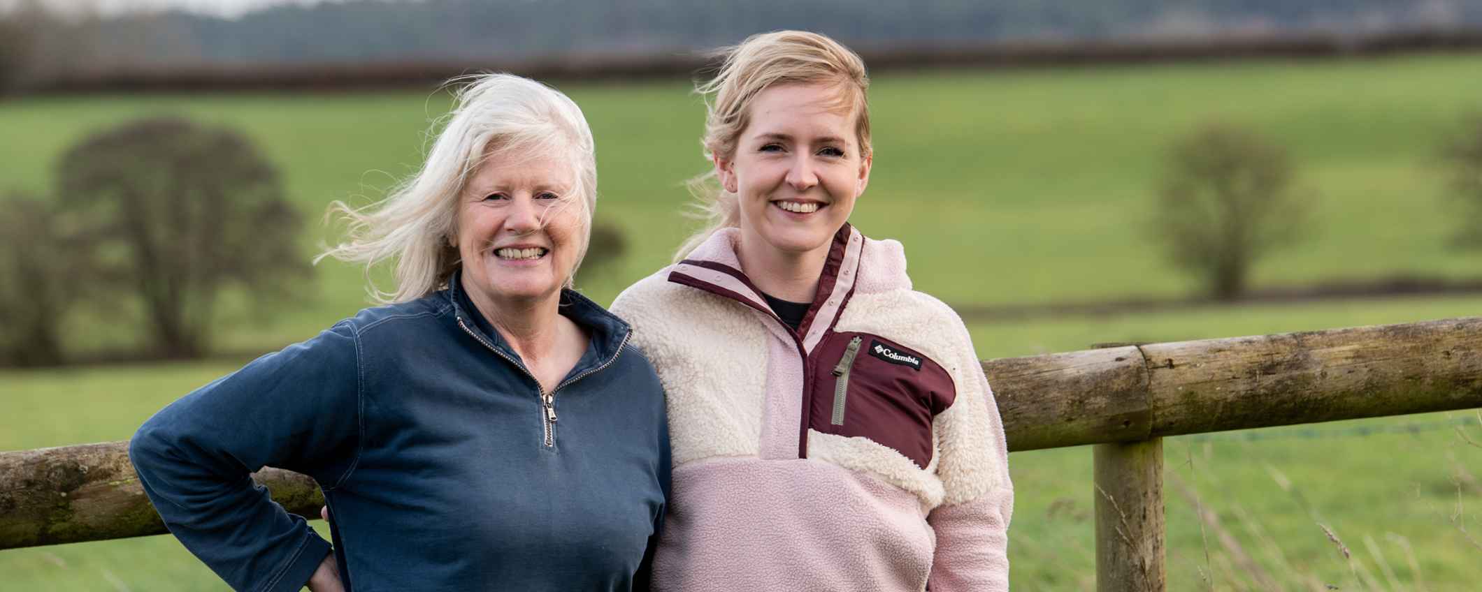 Heal Rewilding co-founder Jan Stannard and operations director Hannah Needham posing for photo.