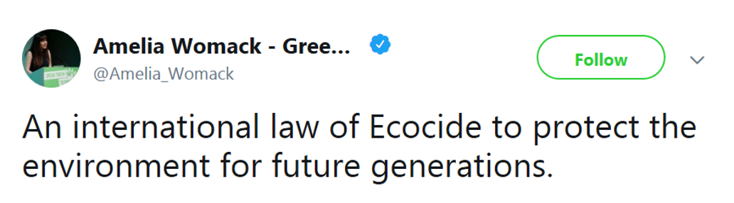 An internaitonal law of ecocide to protect the environment for future generations