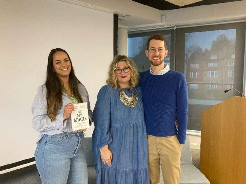 Amanda Prowse at Triodos UK offices stood with members of the Triodos Inclusion Forum