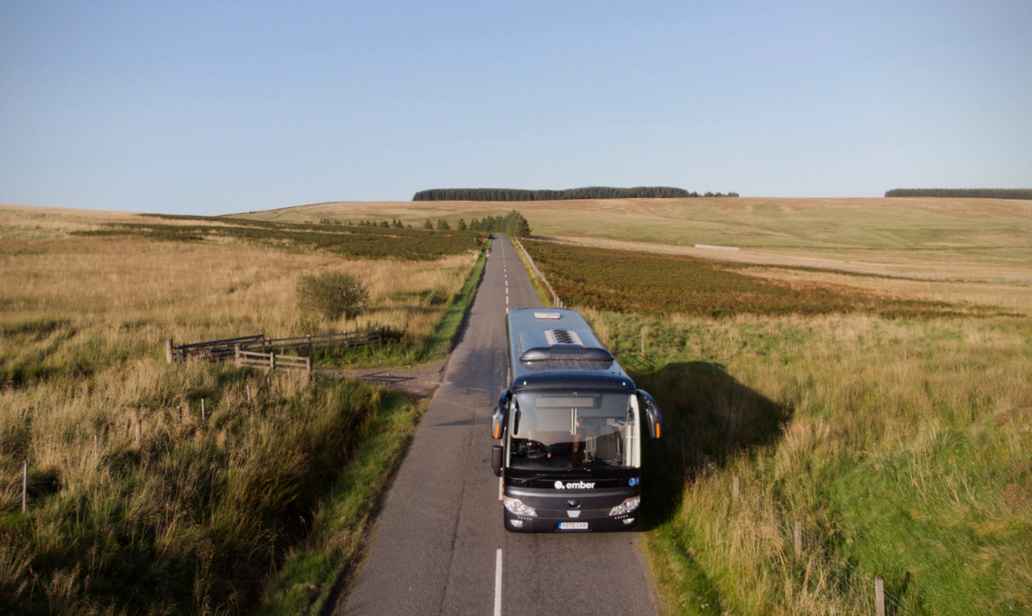 Triodos customer Ember operates an electric coach service between Edinburgh and Dundee